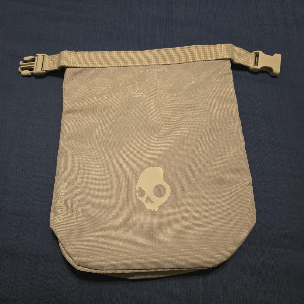 Skullcandy Crusher Evo Folding Headphone Storage Bag Gray 10"x8" Roll-Top Pouch